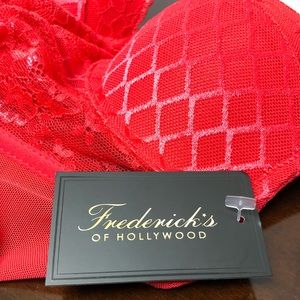 Fredericks of Hollywood bra, red